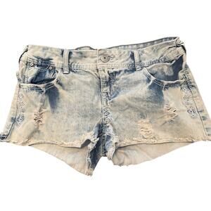 GUC Series Juniors Light Blue Denim Short Shorts Zipper/Button Pockets Size 7